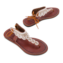 Simba Crystal White Maasai Gladiator Sandals