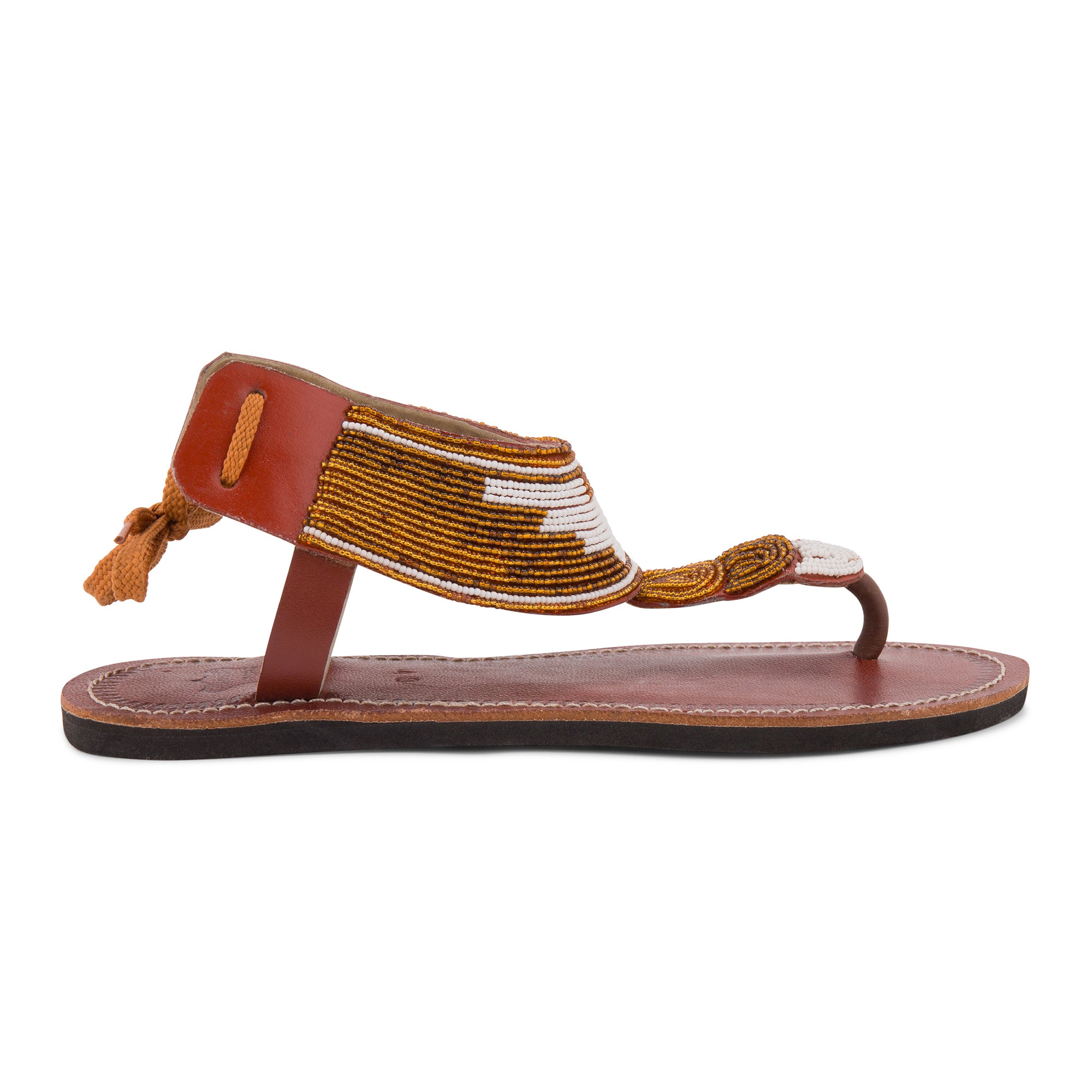 Simba White Gold Maasai Gladiator Sandals