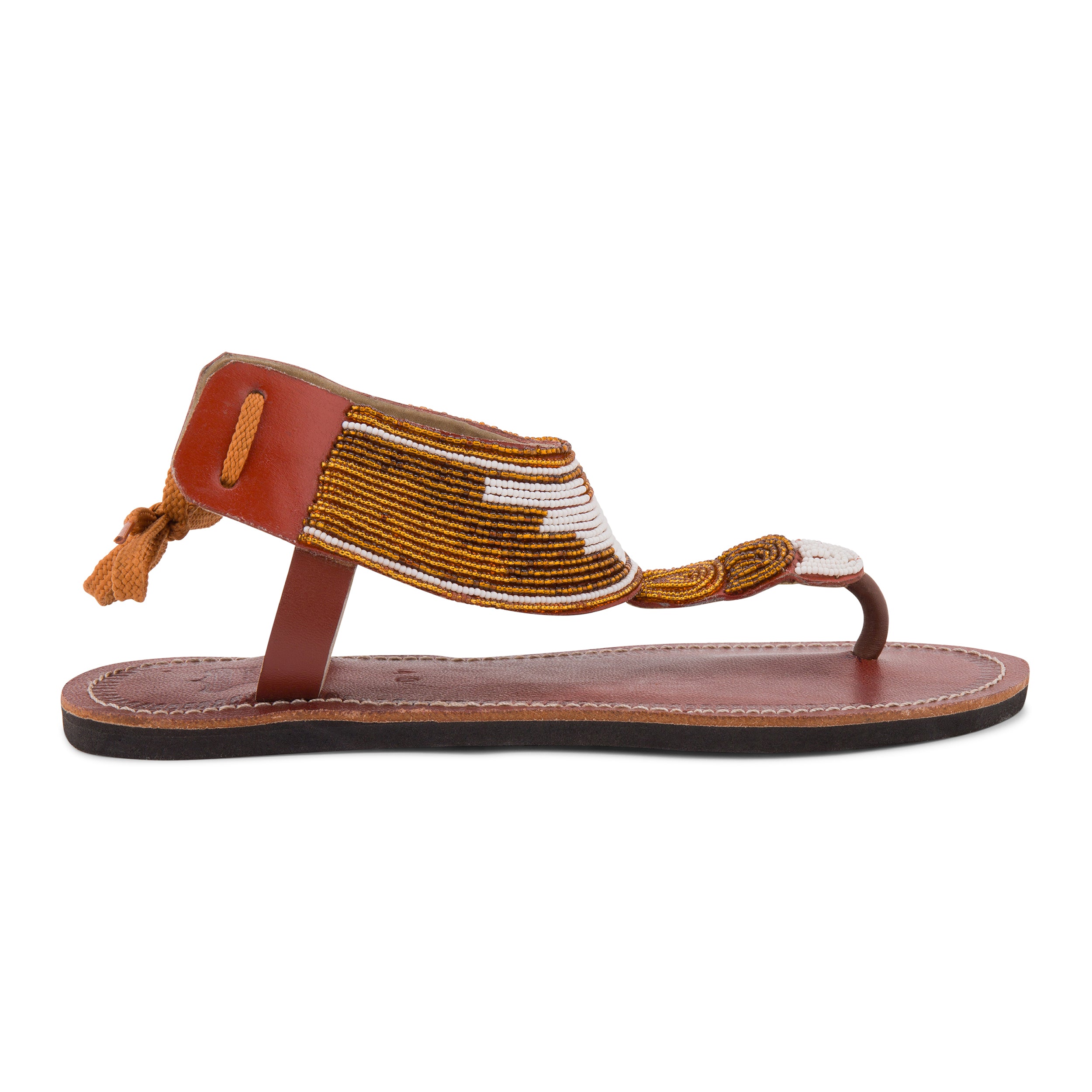 Simba White Gold Maasai Gladiator Sandals