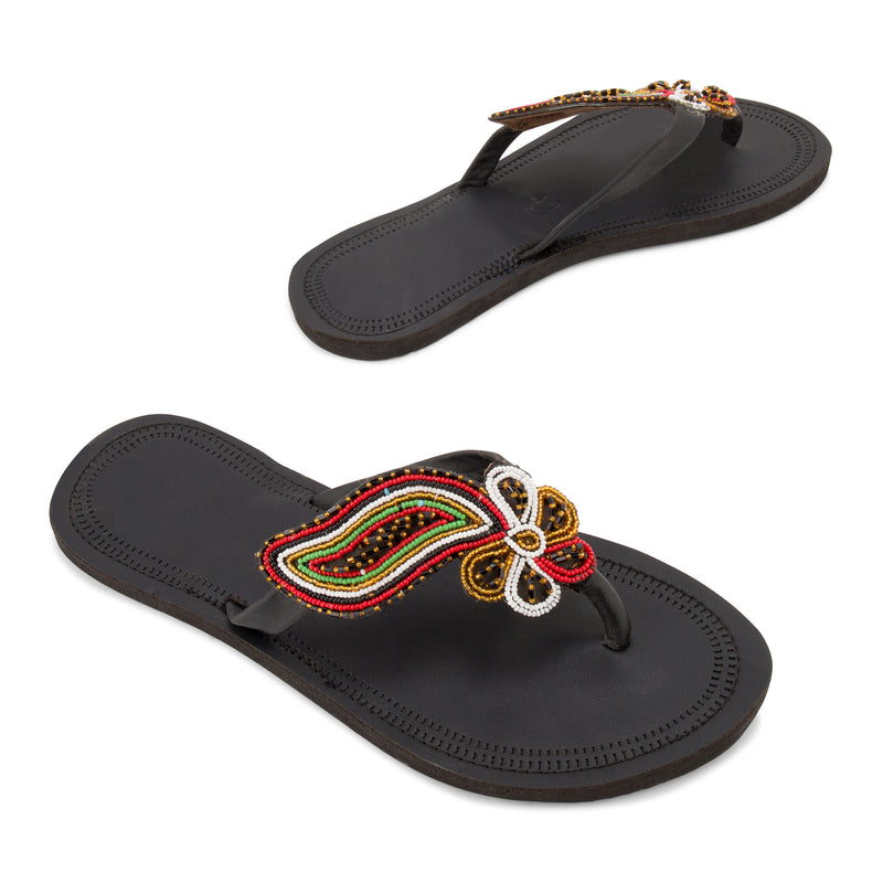 Simba Flower and Leaf Ladies Maasai Sandals