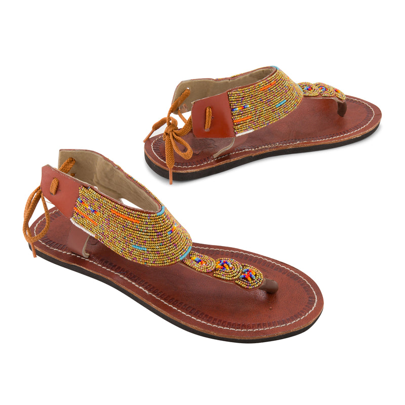 Simba Golden Multicolour Maasai Gladiator Sandals
