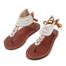 SIMBA Crystal White Rainbow Maasai Gladiator Sandals