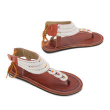 SIMBA Crystal White Rainbow Maasai Gladiator Sandals