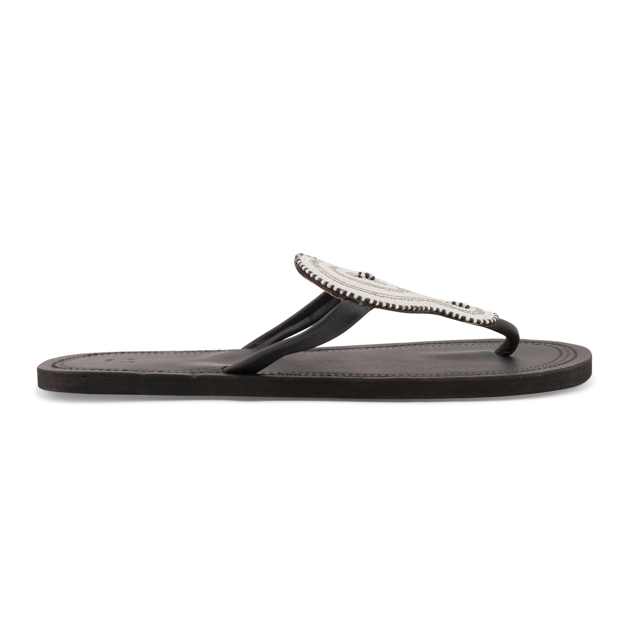 Simba White-Silver Ladies Maasai Sandals