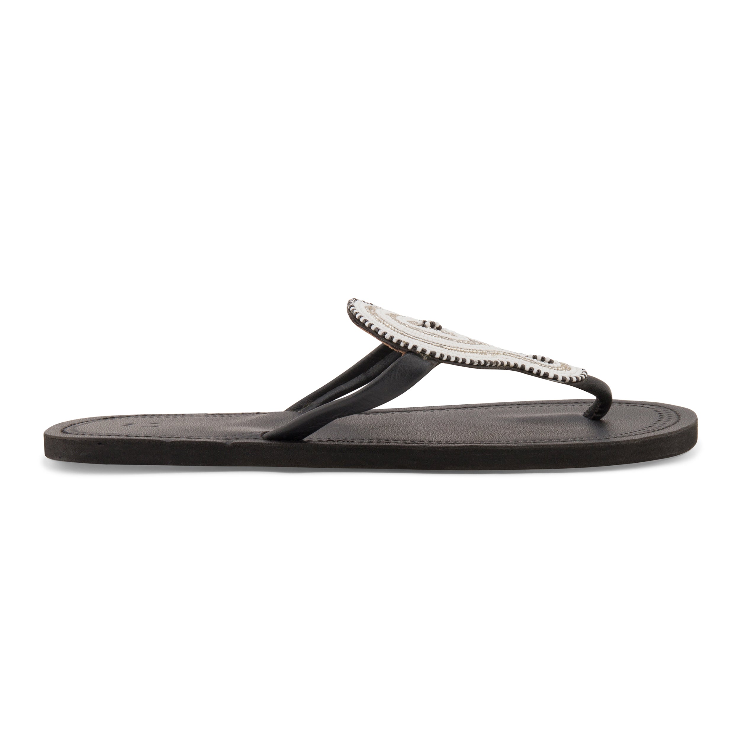 Simba White-Silver Ladies Maasai Sandals