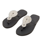 Simba White-Silver Ladies Maasai Sandals