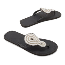 Simba White-Silver Ladies Maasai Sandals