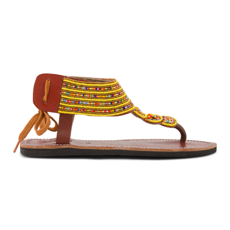 Simba Yellow Multicolour Maasai Gladiator Sandals