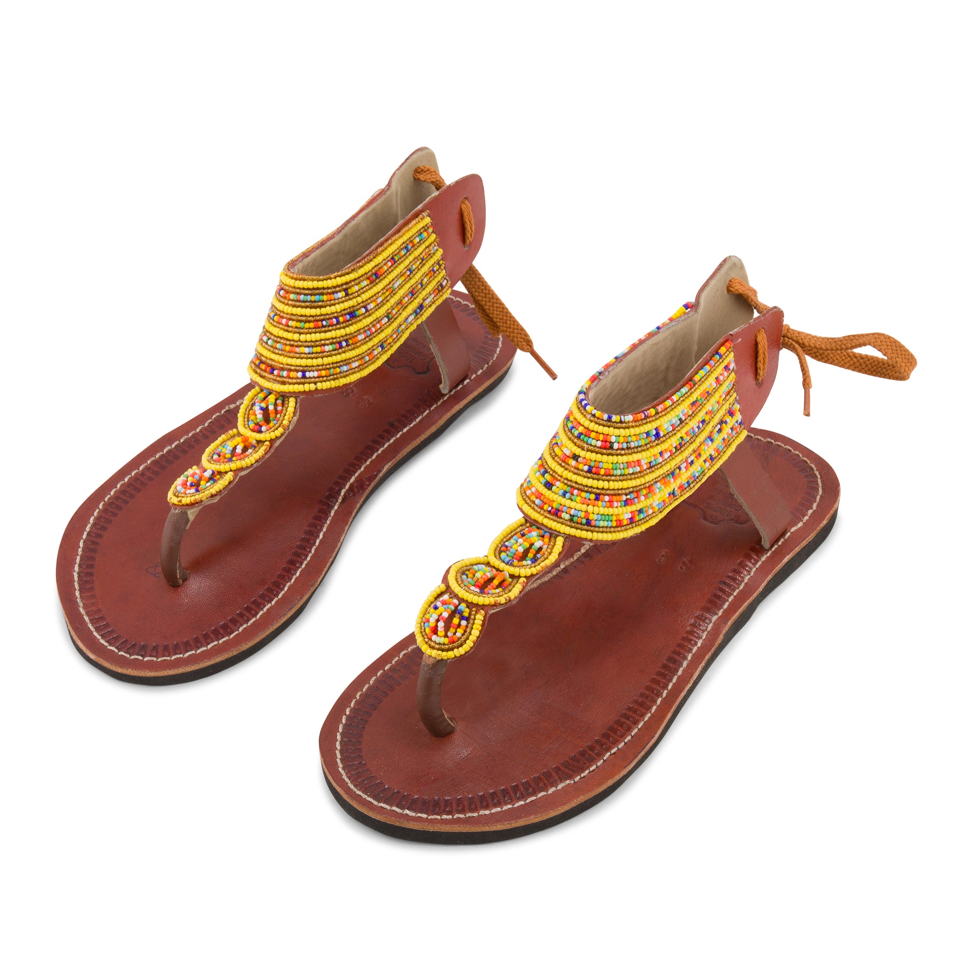 Simba Yellow Multicolour Maasai Gladiator Sandals