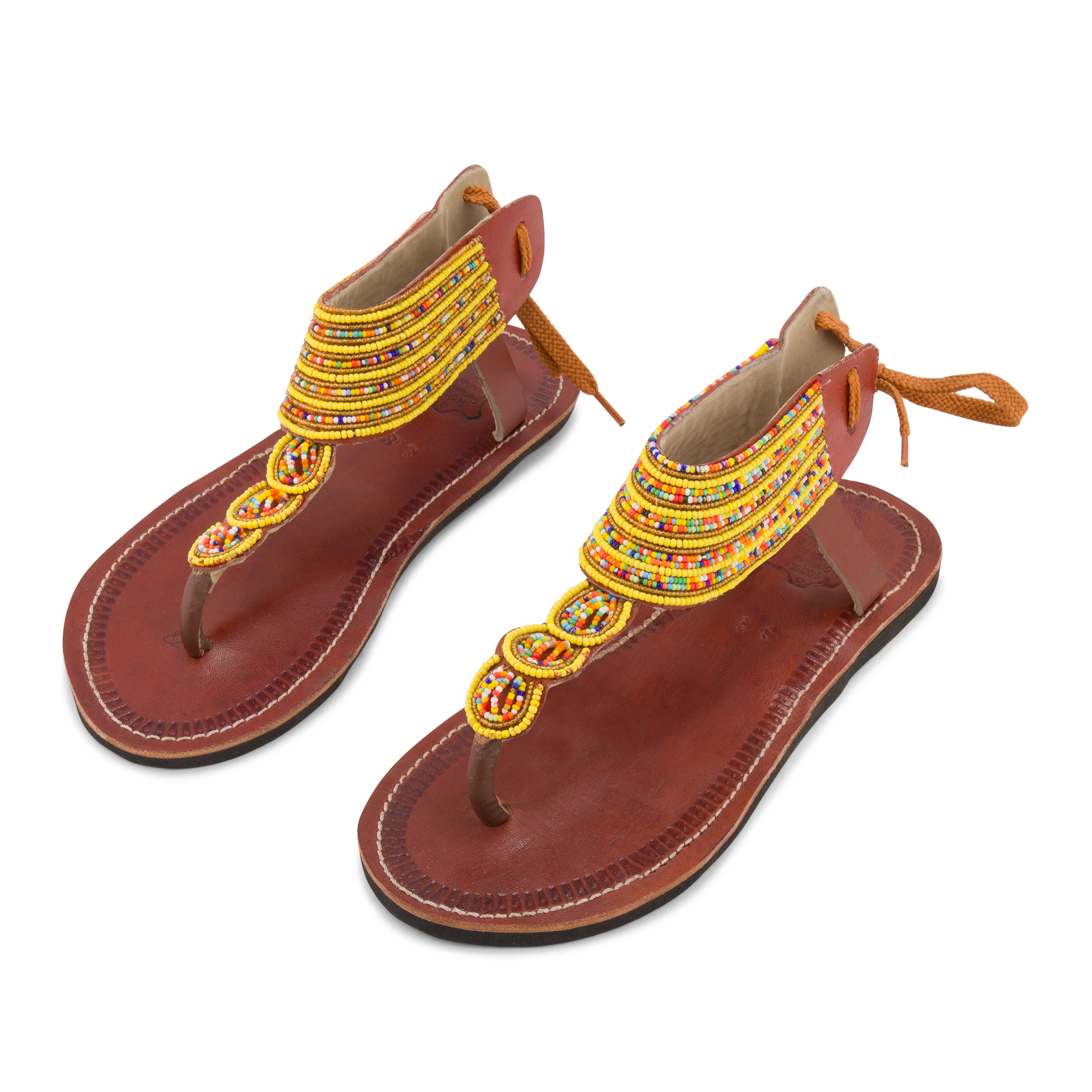 Simba Yellow Multicolour Maasai Gladiator Sandals