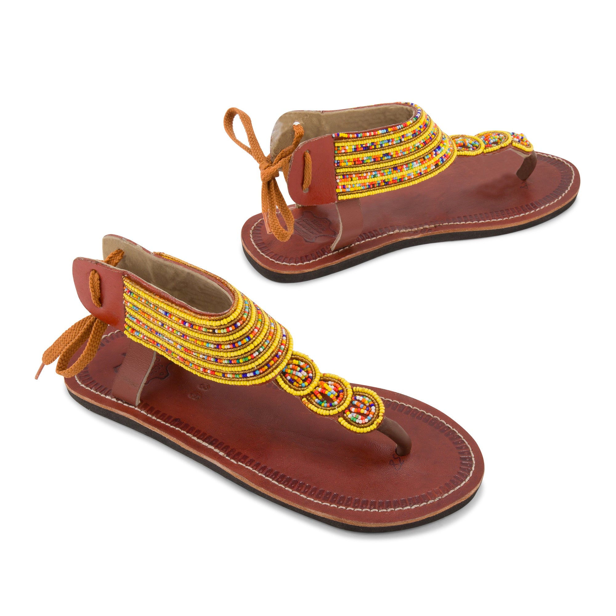 Simba Yellow Multicolour Maasai Gladiator Sandals