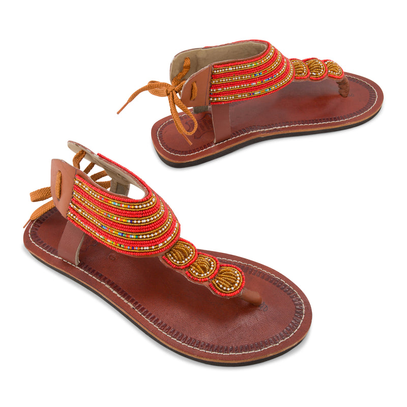 Simba Gold & Orange Maasai Gladiator Sandals