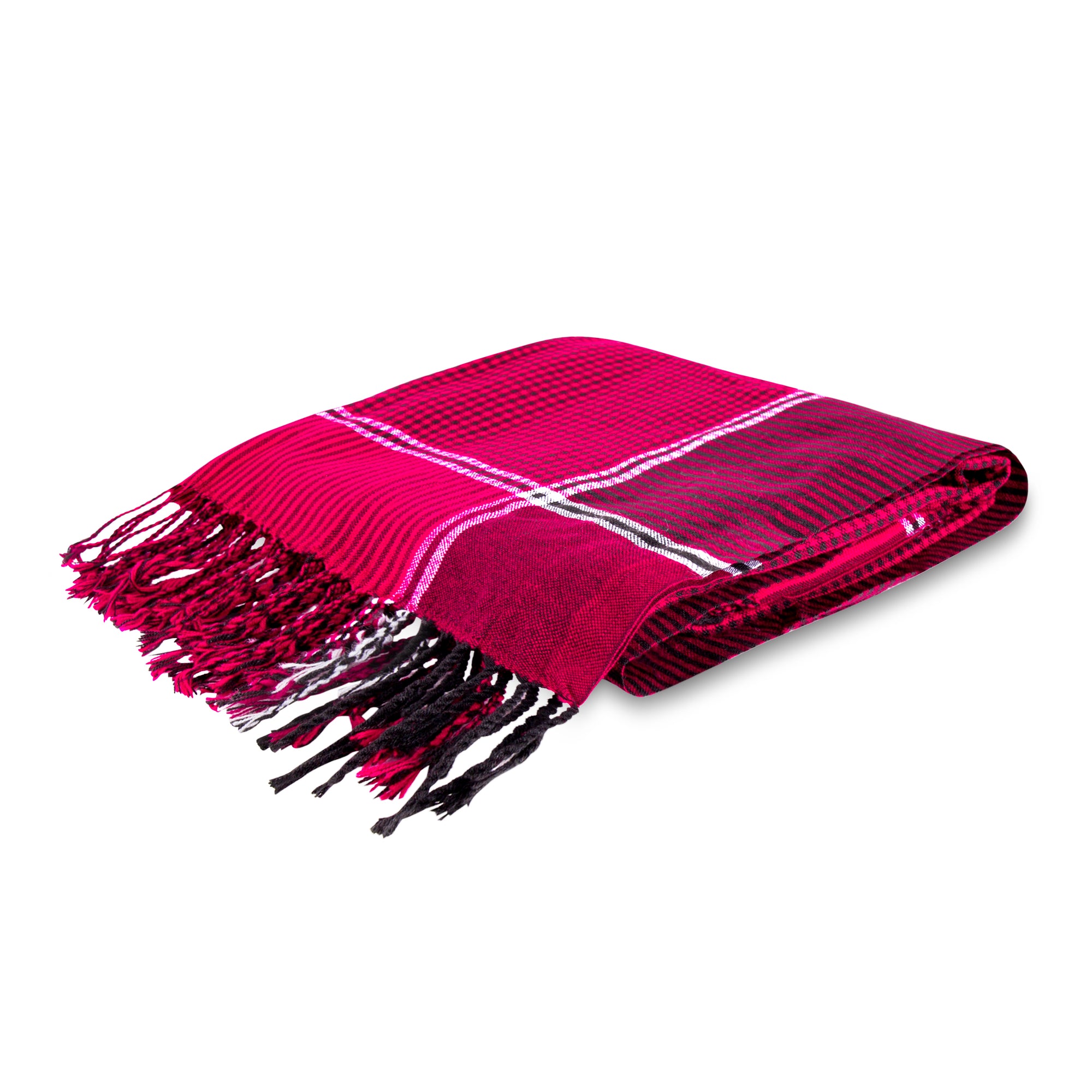 MARA | Pink & Black Kikoy  Scarf/Wrap