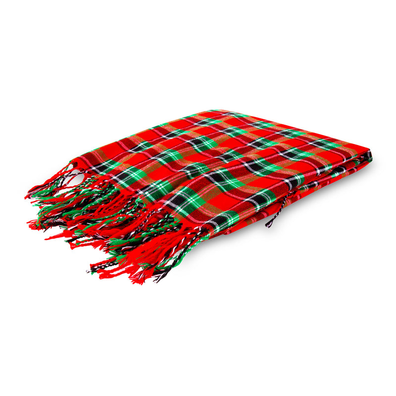 MARA | Red & Green Checkered Kikoy Scarf/Wrap