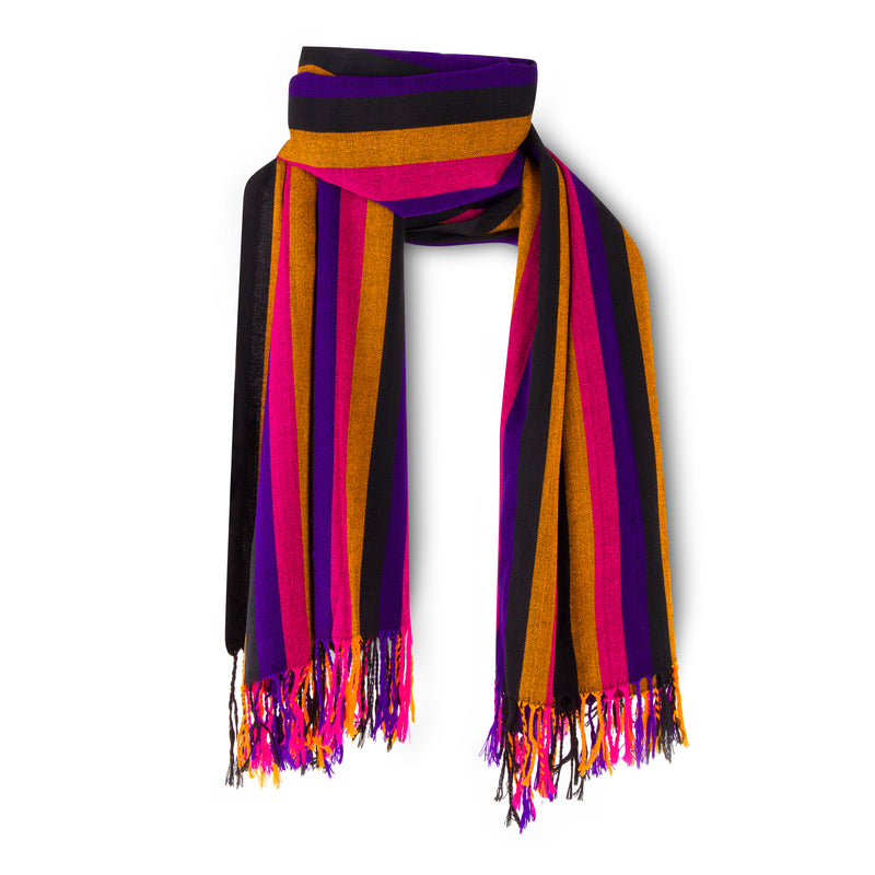 MARA | Pink, Purple, Black & Gold Kikoy  Scarf/Wrap