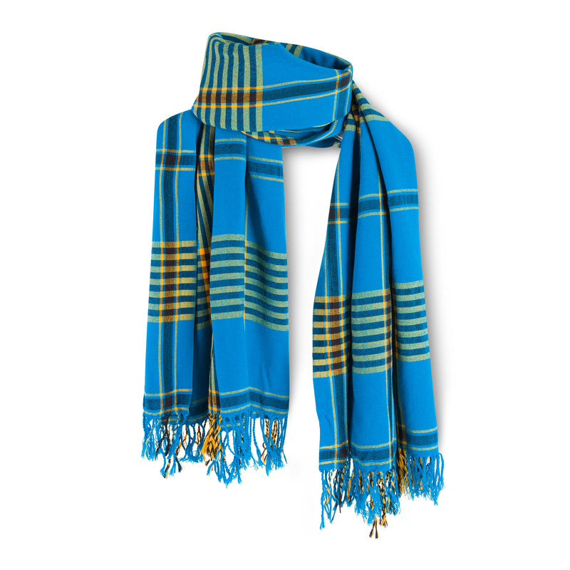 MARA | Blue & Yellow Kikoy Scarf/Wrap