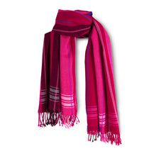 MARA | Burgundy & Pink Kikoy  Scarf/Wrap