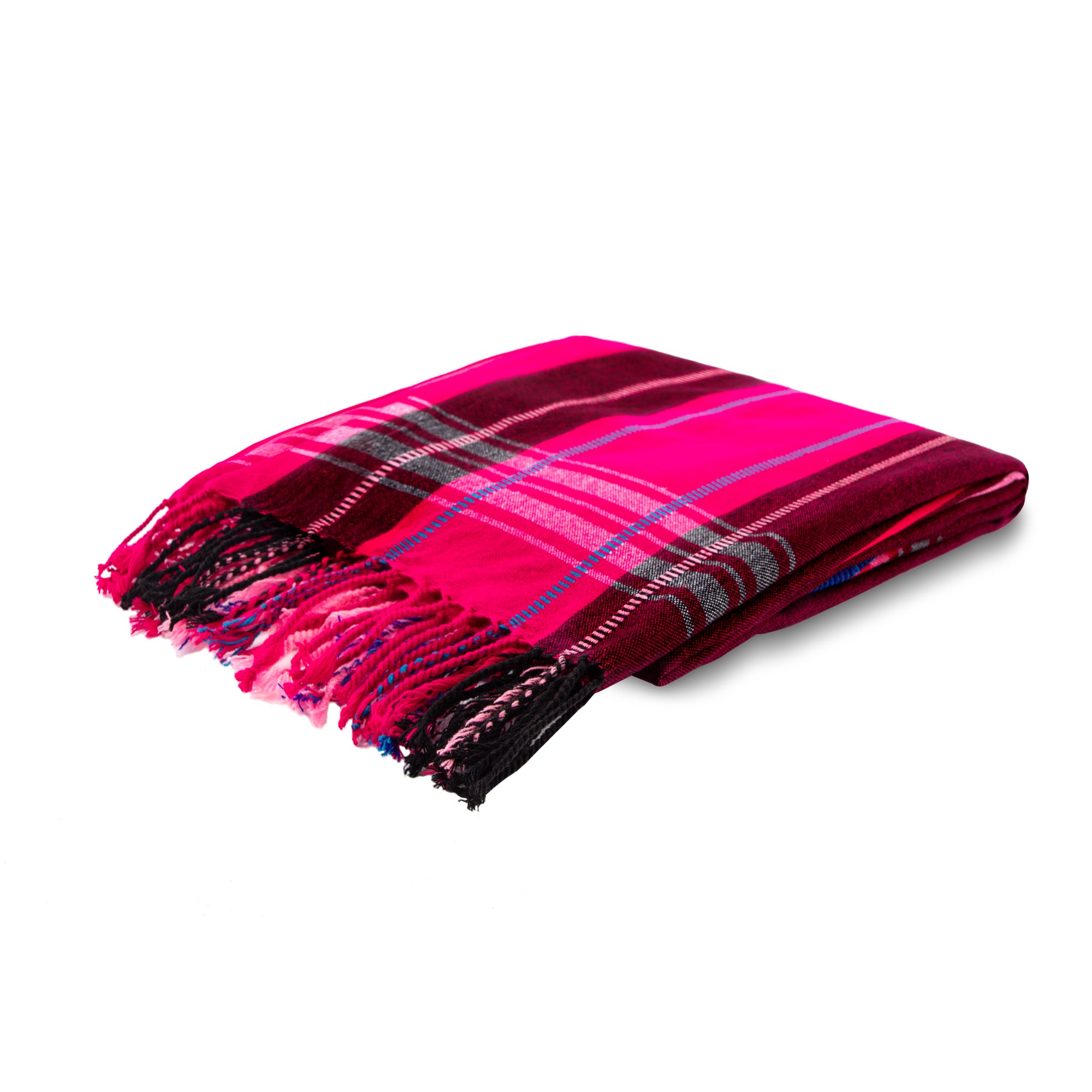 MARA | Burgundy & Pink Kikoy  Scarf/Wrap