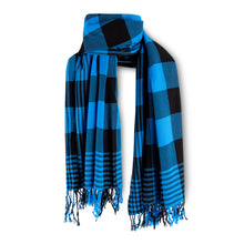 MARA | Black & Blue Checkered Kikoy Scarf/Wrap