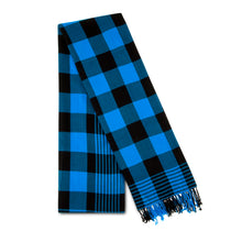 MARA | Black & Blue Checkered Kikoy Scarf/Wrap