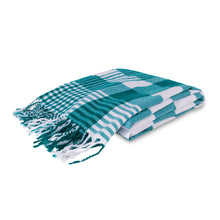 MARA | Teal Green & White Checkered Kikoy Scarf/Wrap