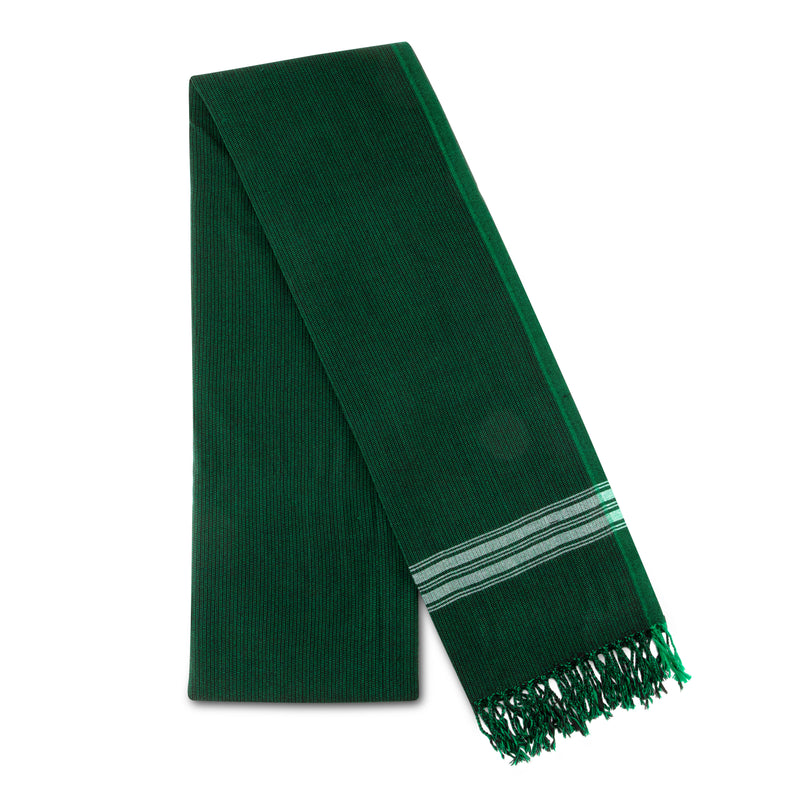 MARA | Forest Green & White Kikoy Scarf/Wrap