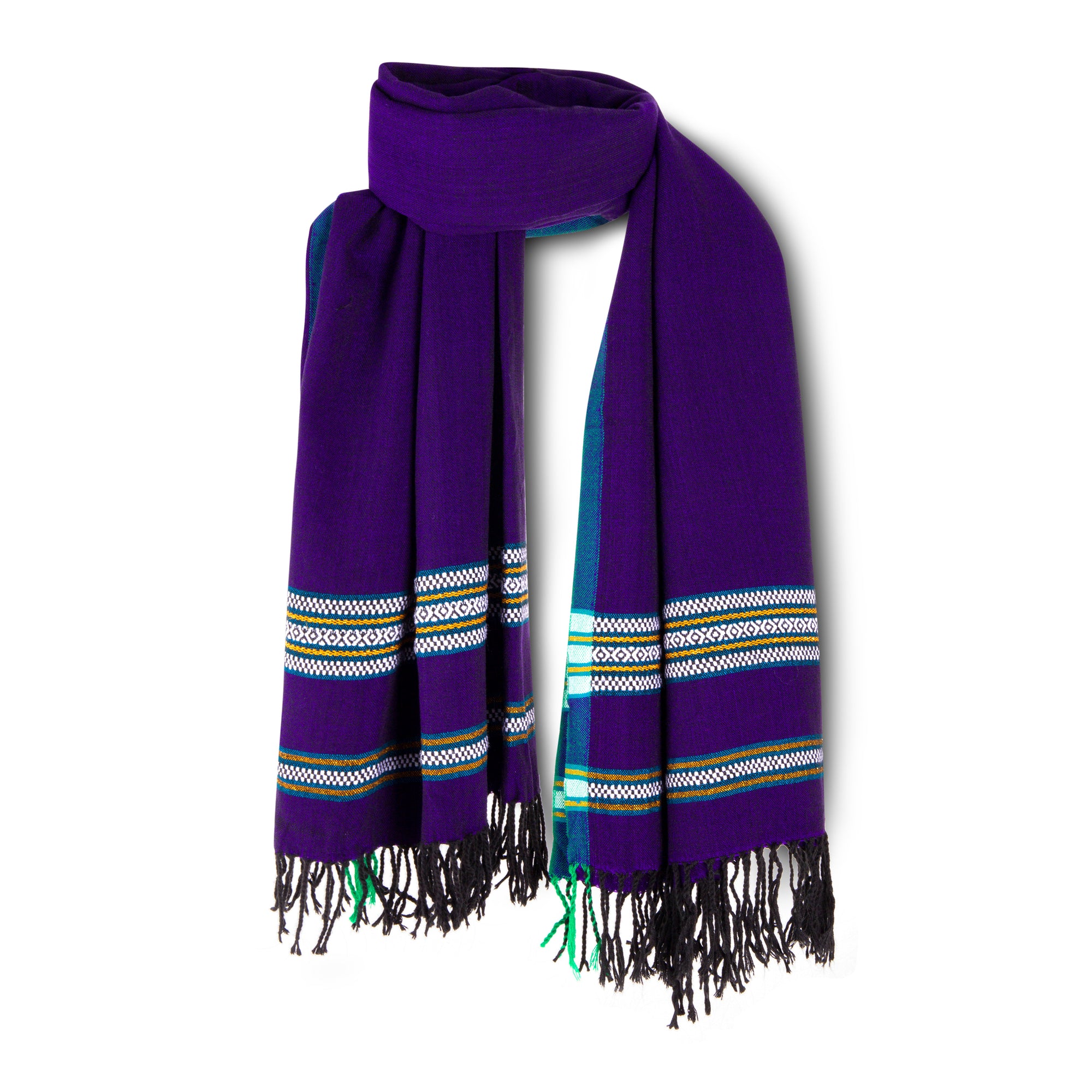 Purple & White Kikoy Scarf/Wrap