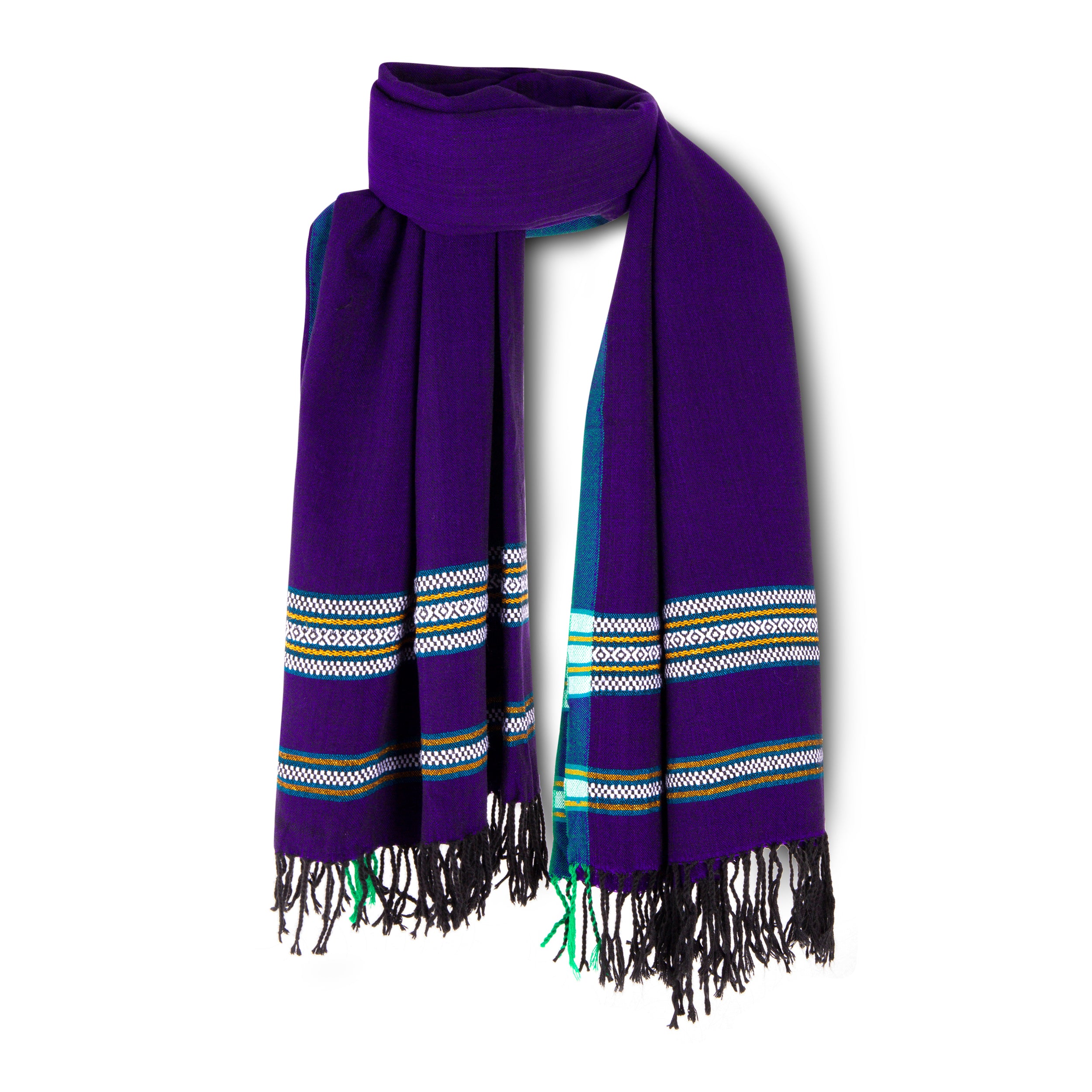 Purple & White Kikoy Scarf/Wrap
