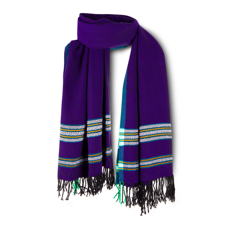 Purple & White Kikoy Scarf/Wrap