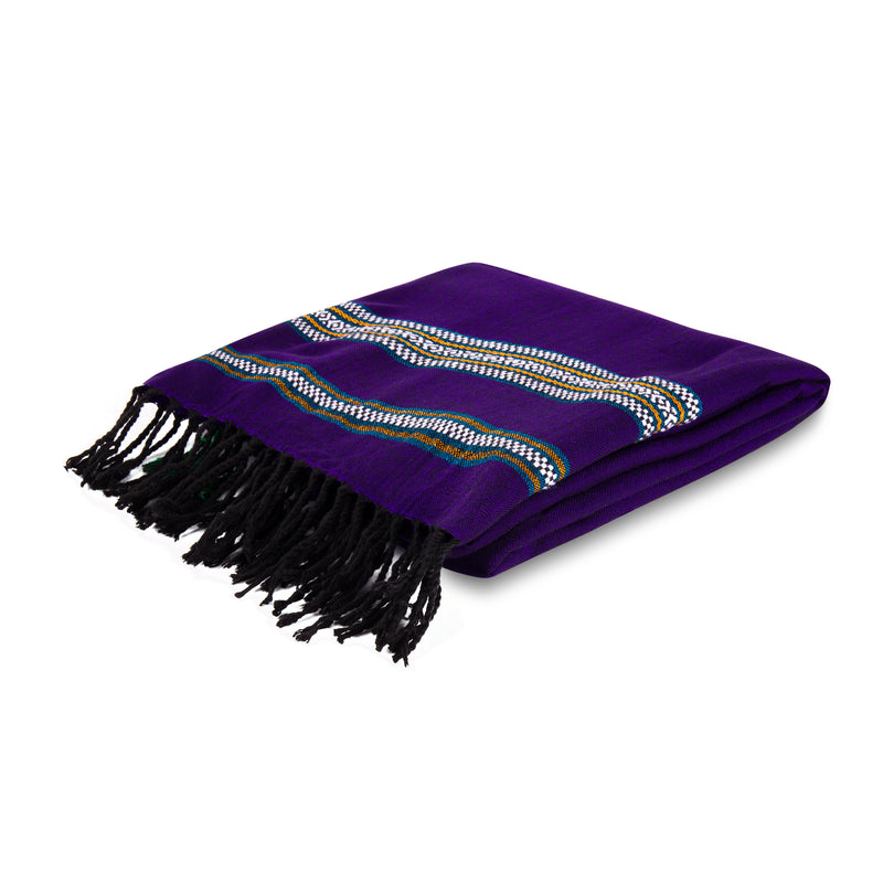 Purple & White Kikoy Scarf/Wrap