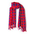 MARA | Red & Indigo Blue Checkered Kikoy Scarf/Wrap