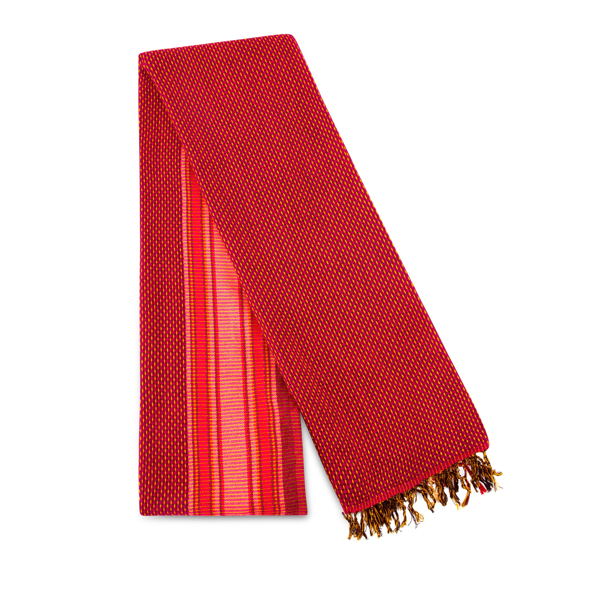 MARA | Deep Pink & Yellow Spotted Kikoy Scarf/Wrap