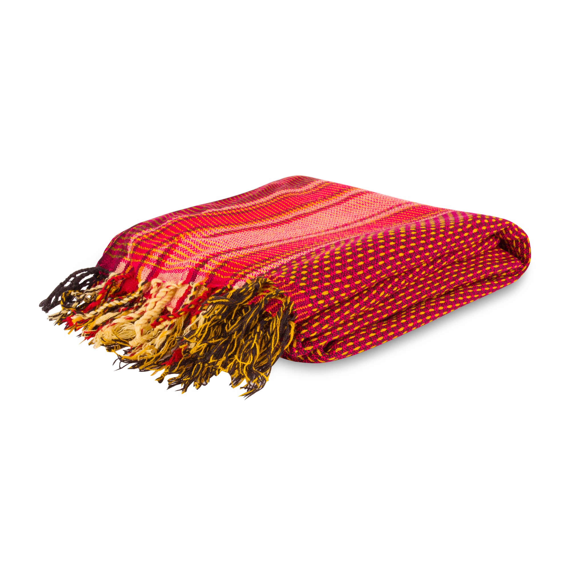 MARA | Deep Pink & Yellow Spotted Kikoy Scarf/Wrap