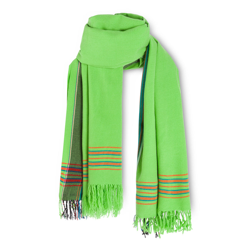 MARA | Lime & Olive Green Kikoy Scarf/Wrap