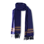 Deep Indigo Blue & Yellow Kikoy Scarf/Wrap
