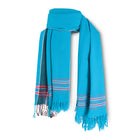 MARA | Sky Blue, Teal, Pink & White Kikoy Scarf/Wrap