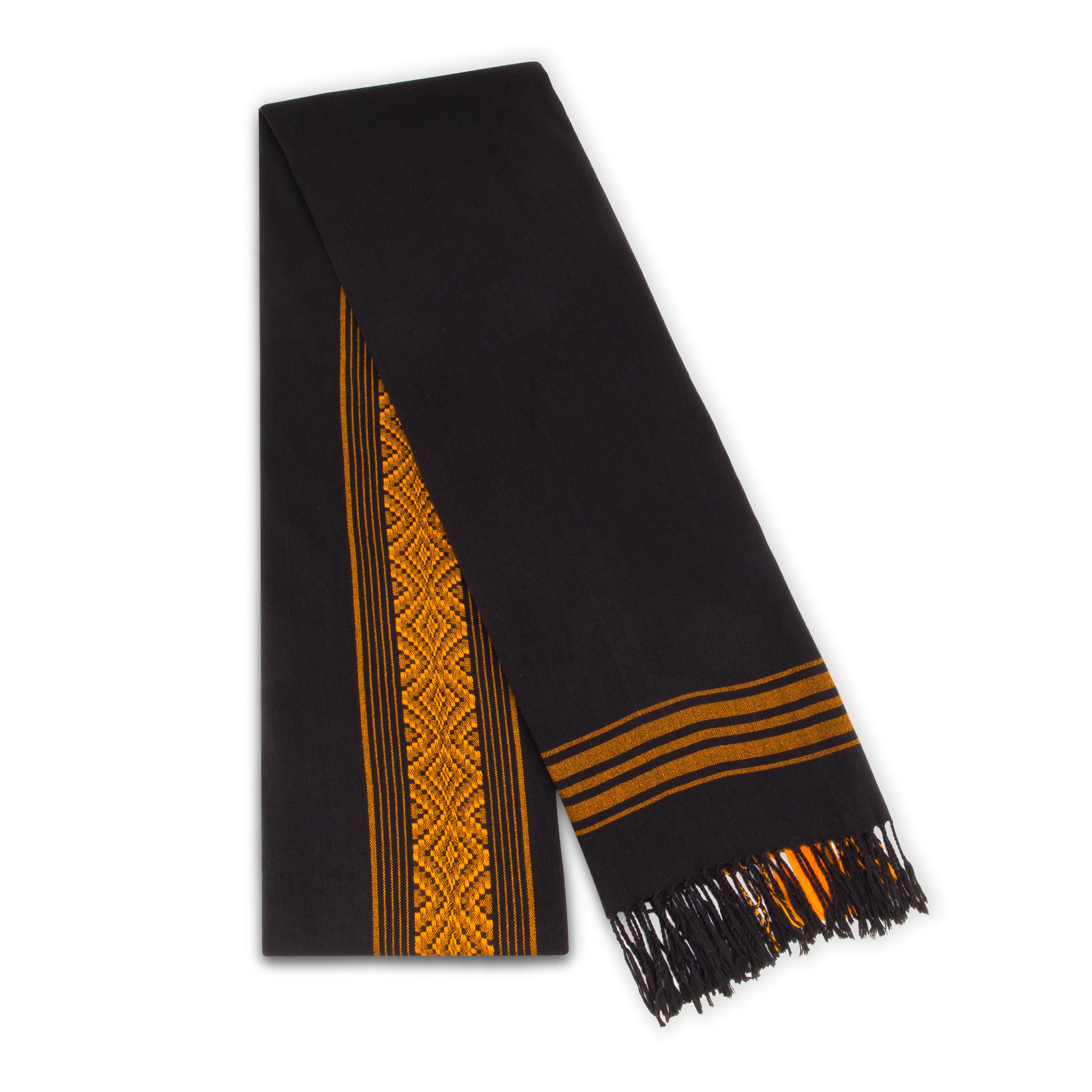 Black & Gold Striped Kikoy Scarf/Wrap