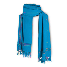 MARA | Sky Blue, Pink & Yellow Kikoy Scarf/Wrap