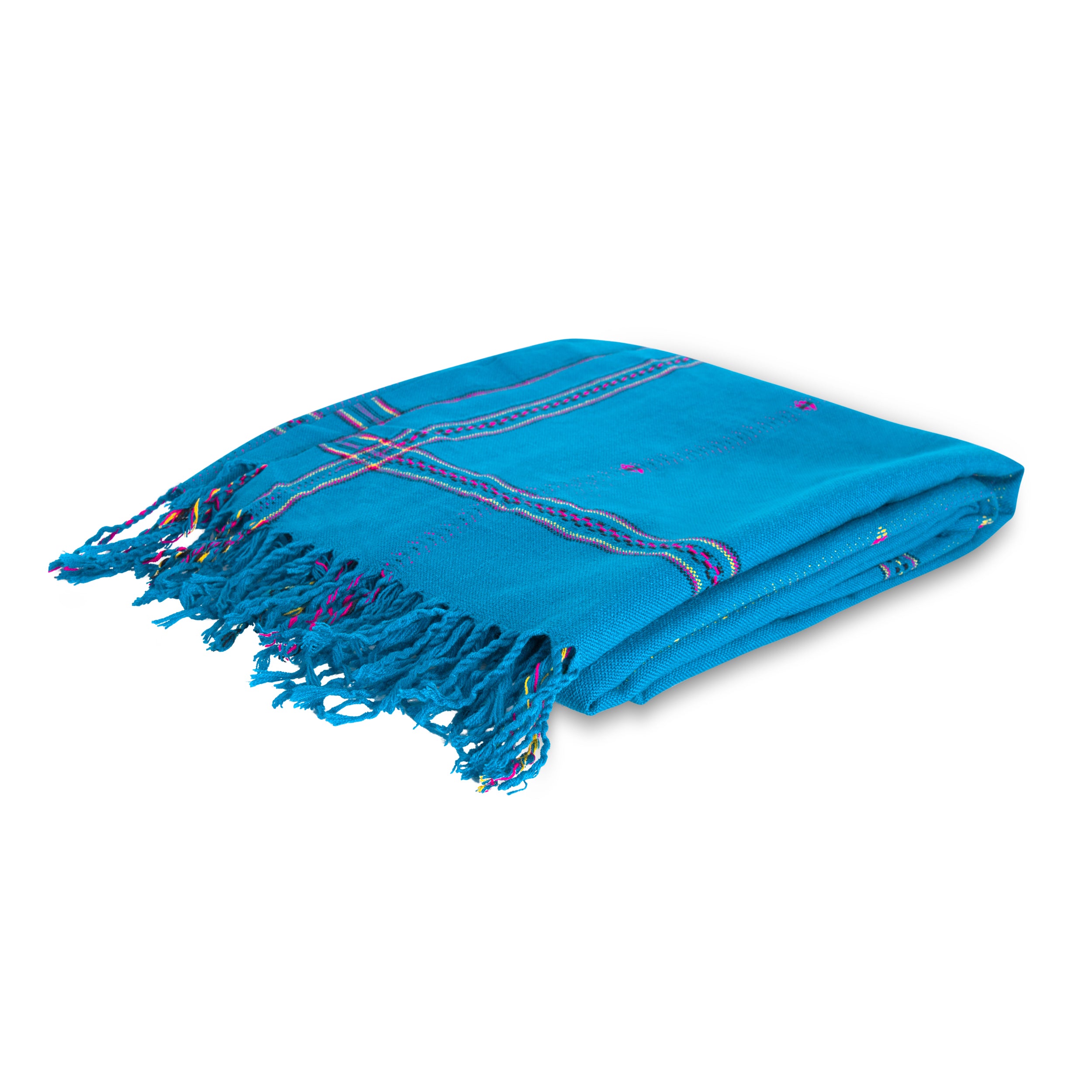 MARA | Sky Blue, Pink & Yellow Kikoy Scarf/Wrap