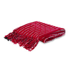 MARA | Deep Red & White Kikoy  Scarf/Wrap