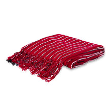 MARA | Deep Red & White Kikoy  Scarf/Wrap