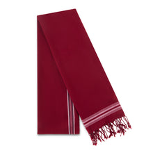MARA | Burgundy Red & White Striped Kikoy Scarf