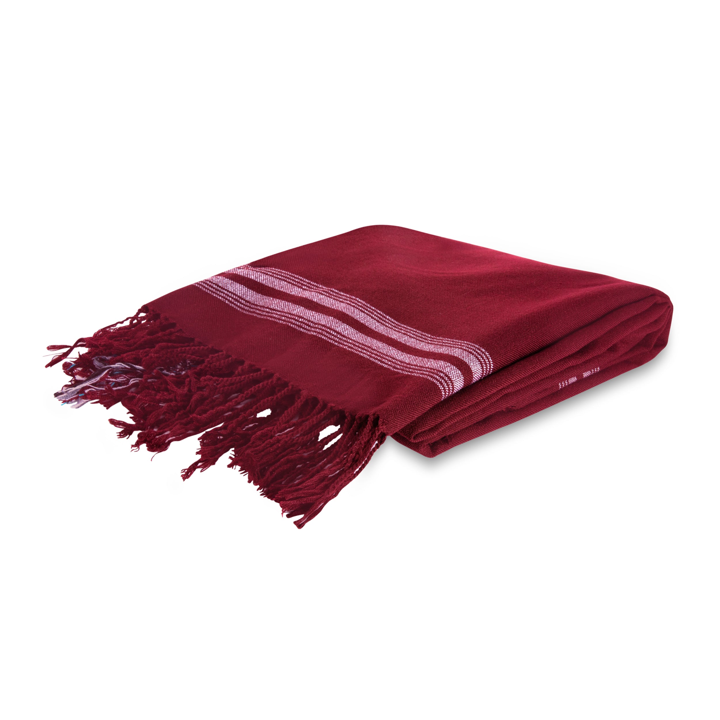 MARA | Burgundy Red & White Striped Kikoy Scarf