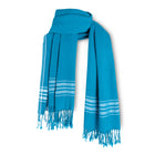 MARA | Sky Blue & White 3 stripe Kikoy Scarf/Wrap