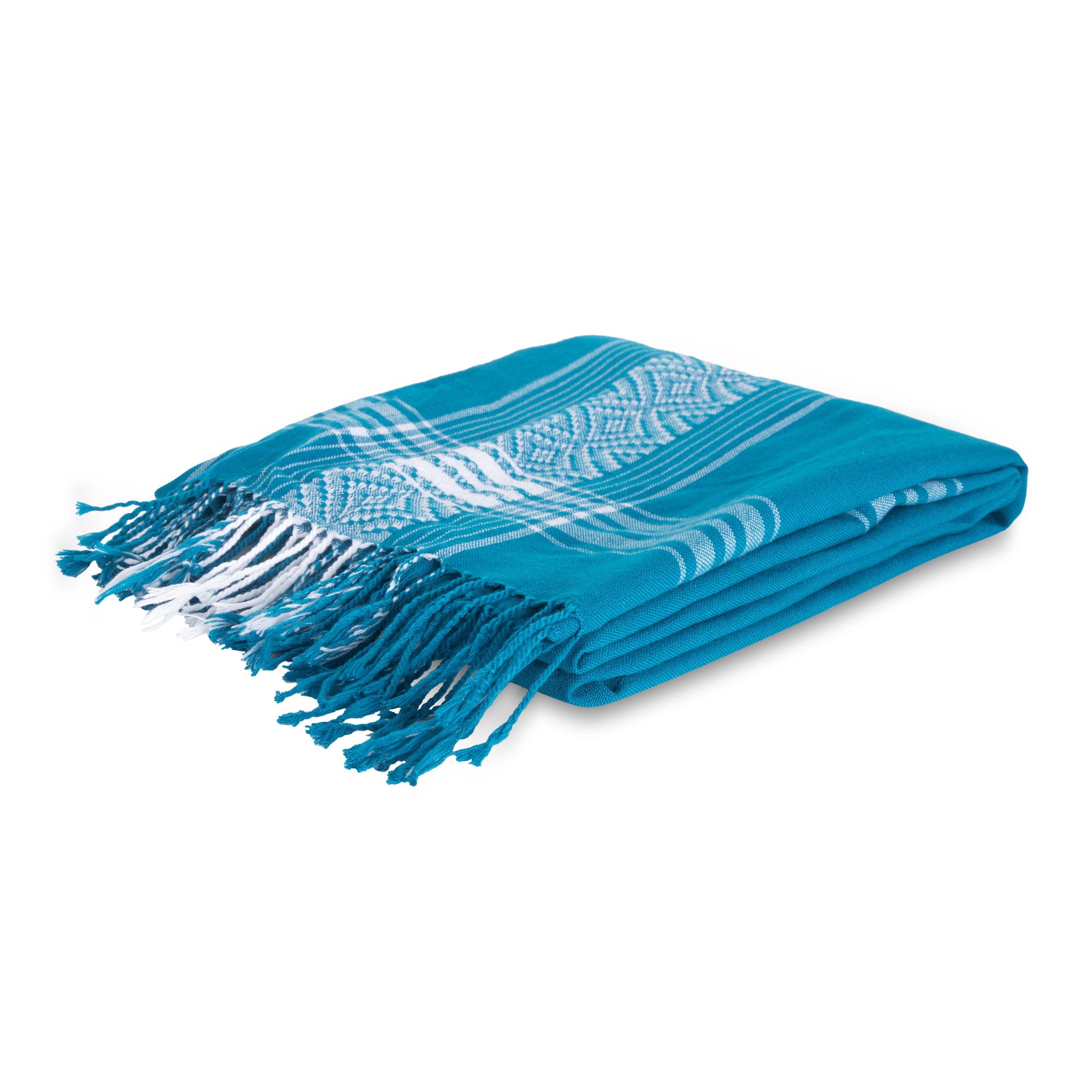 MARA | Sky Blue & White 3 stripe Kikoy Scarf/Wrap