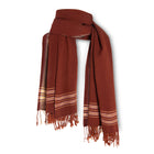 Earth Brown & Beige Stripped Kikoy Scarf/Wrap
