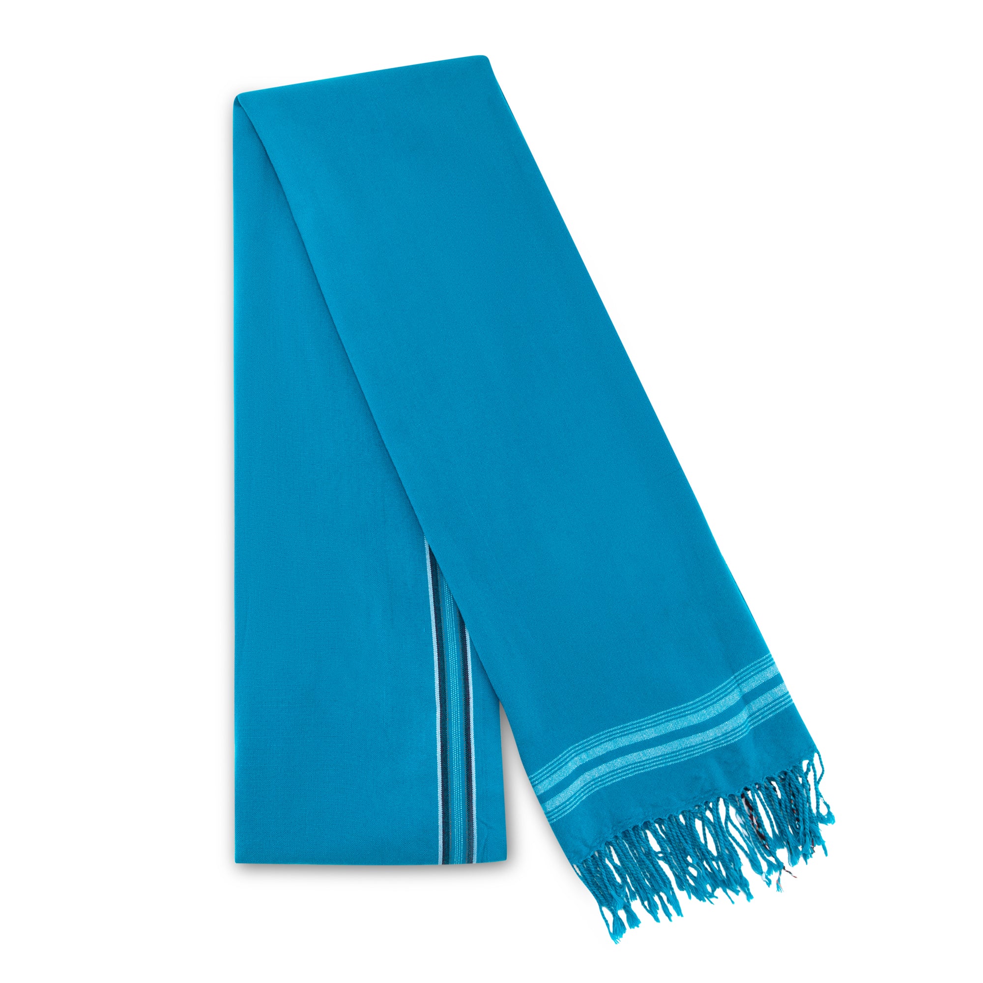 MARA | Sky Blue & White 2 stripe Kikoy Scarf/Wrap