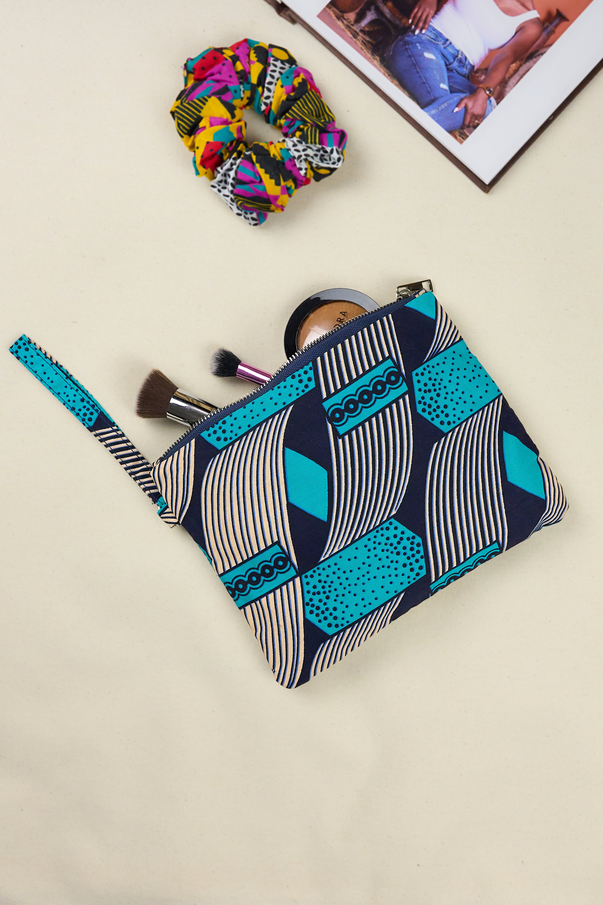 ZOLA | Blue & Beige Ankara Hobo Bag