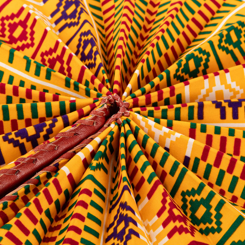 MFRAMA | Yellow Multicolour Ankara Folding Hand Fan
