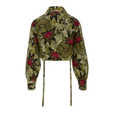DIJE | Olive Green & Red Ankara Bolero Crop Jacket